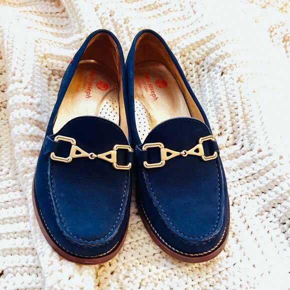 GORGEOUS Marc Joseph Park Ave Fast Blue Nubuck Leather Buckle Loafer - Picture 1 of 8